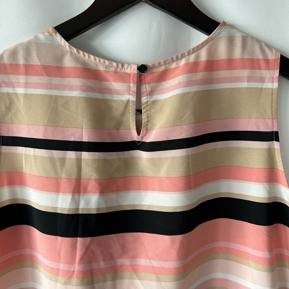 Tommy Hilfiger Women's Striped Pleated-Neck Sleevless Blouse Size Large - Picture 7 of 10